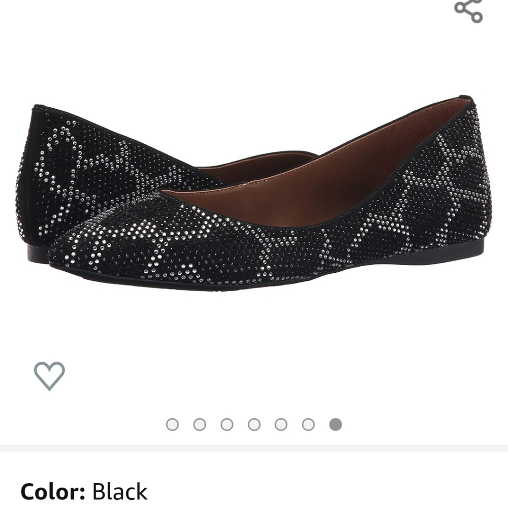 French Sole Quad Crystal Ballet flat Black